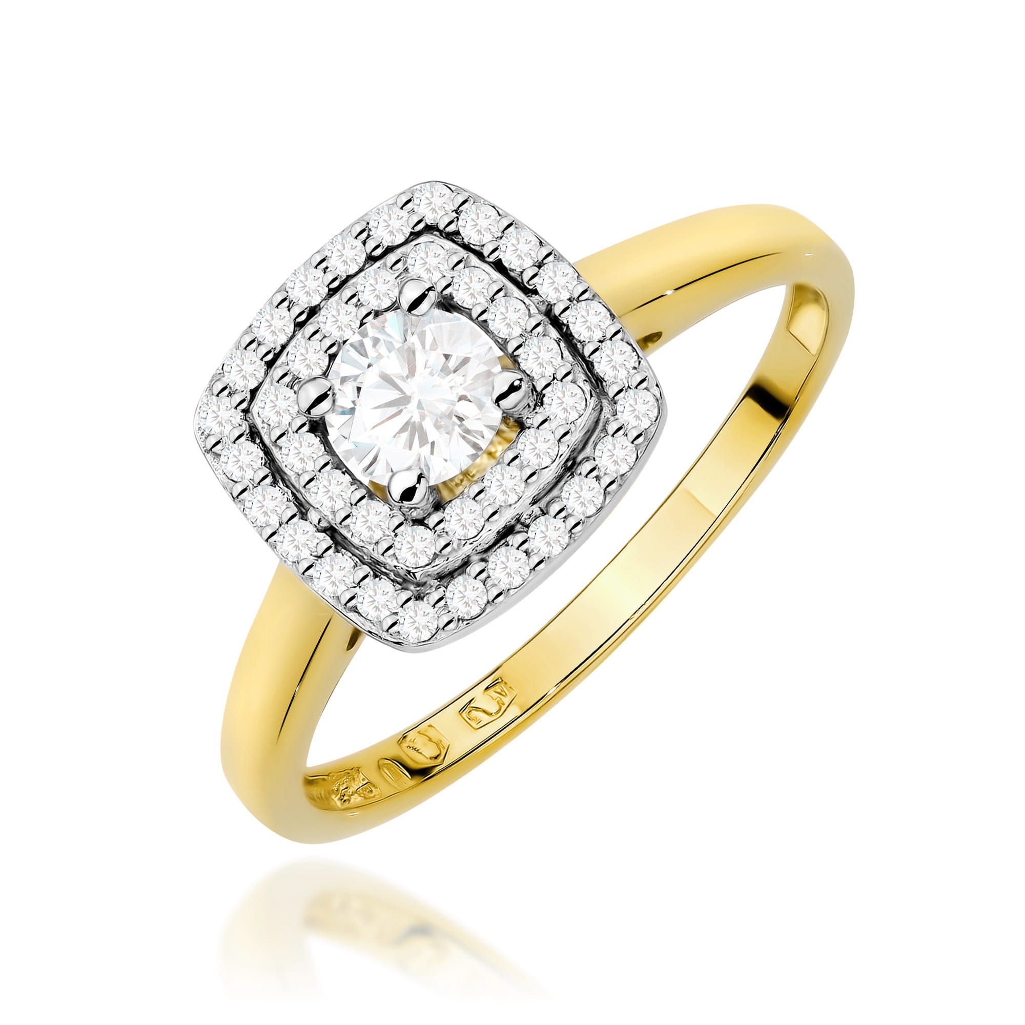 Pierścionek Diament Laboratoryjny 0,30ct żółte złoto 1 Pierścionek W0345 Diament Laboratoryjny 0