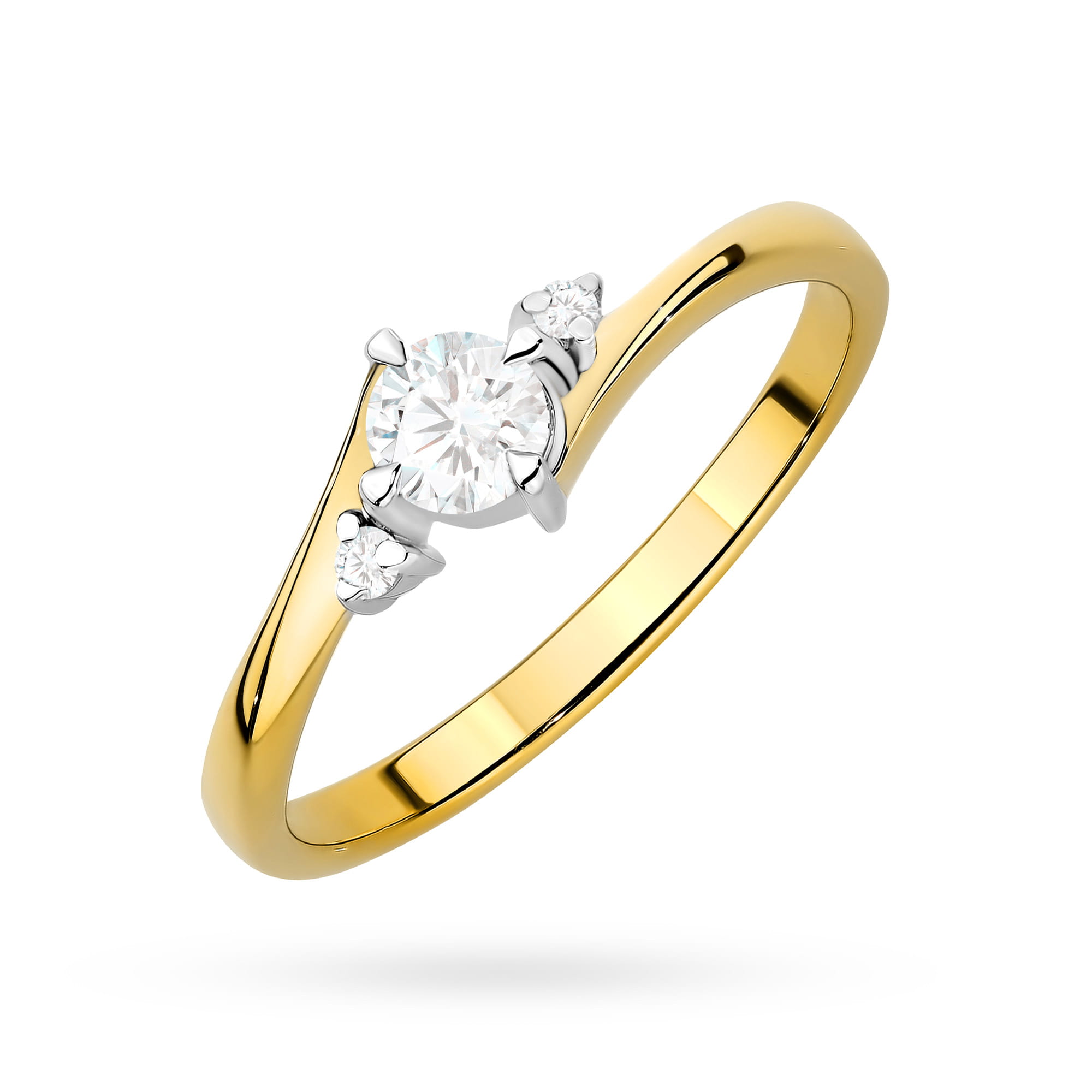Pierścionek W0346 Diament Laboratoryjny 0,25ct żółte złoto 1 Pierścionek W0346 Diament Laboratoryjny 0