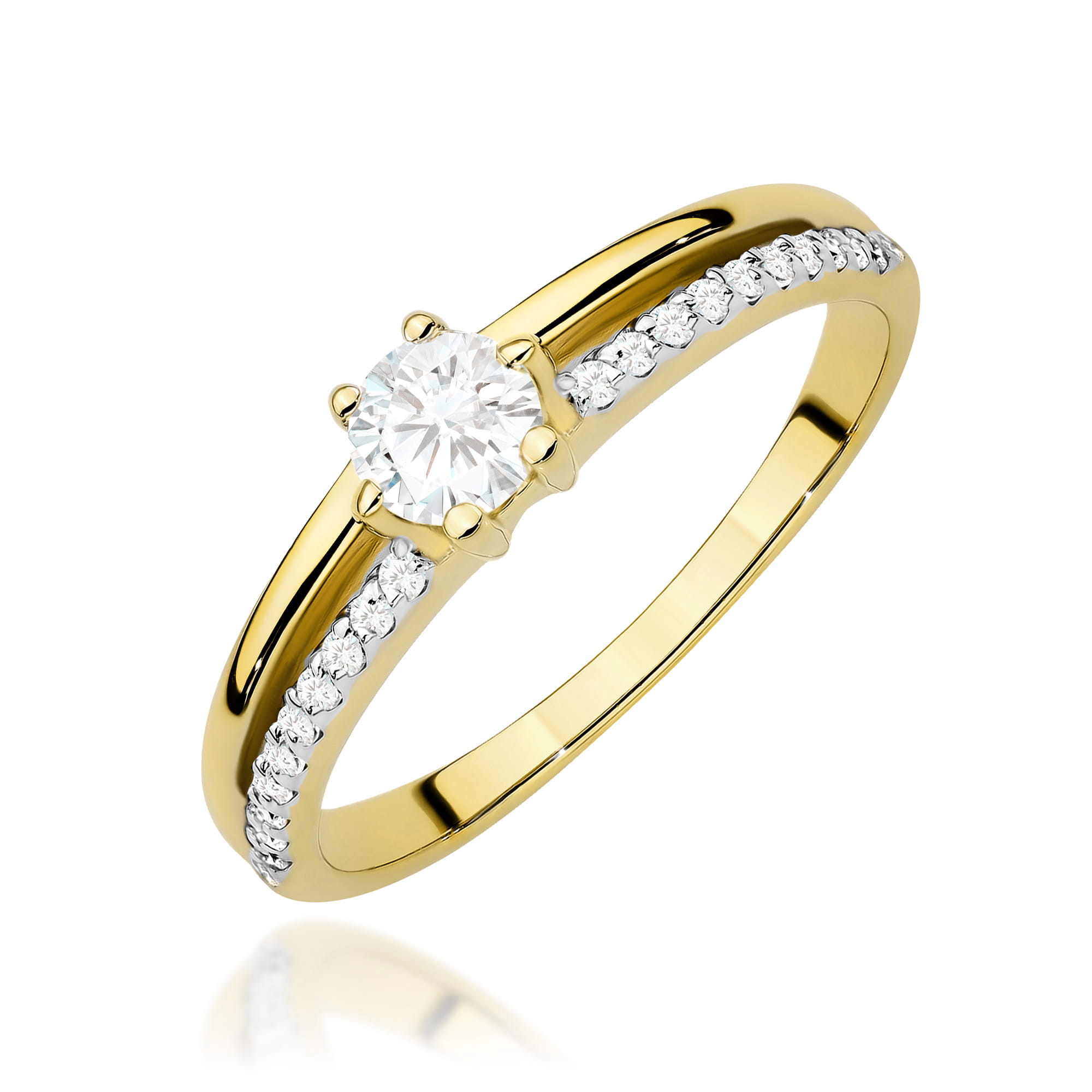 Pierścionek Diament Laboratoryjny 0,30ct żółte złoto 1 Pierścionek W0355 Diament Laboratoryjny 0