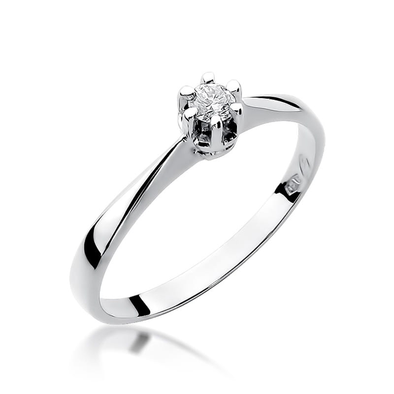 Pierścionek Diament 0,10ct białe złoto 1 Pierścionek W036 Diament 0