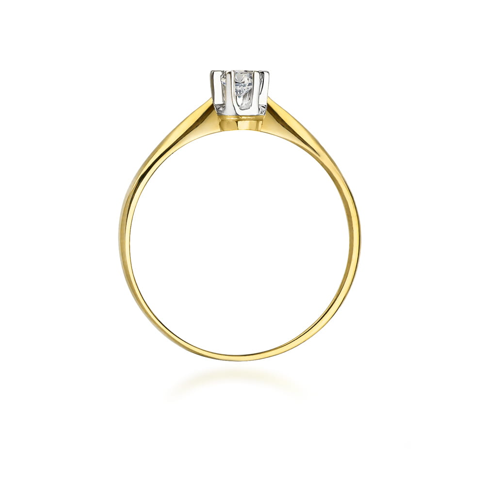 Pierścionek Diament 0,10ct żółte złoto 3 Pierścionek Diament 0,10ct żółte złoto - obrazek 3