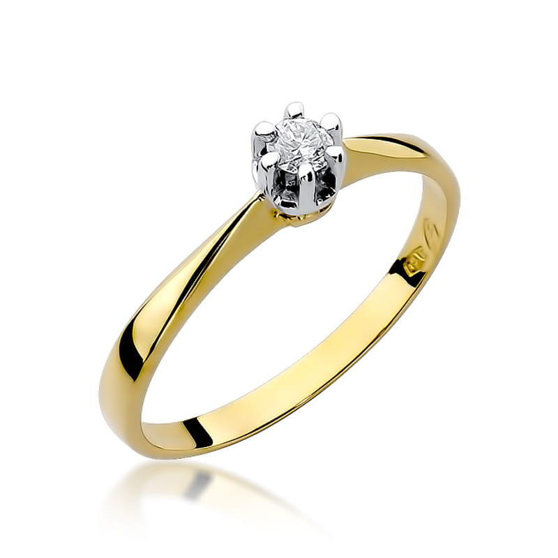Pierścionek Diament 0,10ct żółte złoto 1 Pierścionek W036 Diament 0
