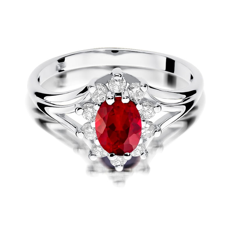 Pierścionek Rubin 1,00ct białe złoto 2 00ct białe złoto Jubiler Kraków BigDIAMOND