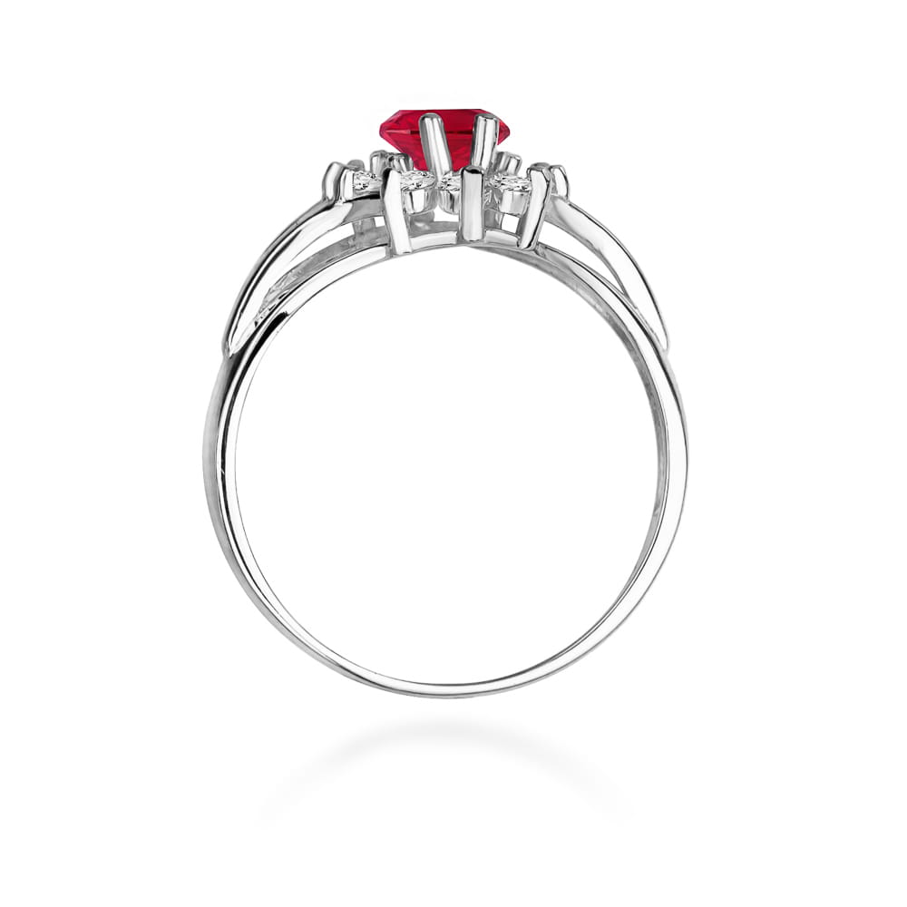 Pierścionek Rubin 1,00ct białe złoto 3 Pierścionek Rubin 1,00ct białe złoto - obrazek 3