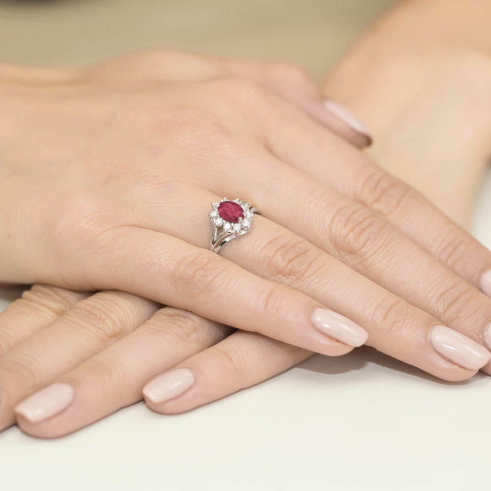 Pierścionek Rubin 1,00ct białe złoto 4 Pierścionek Rubin 1,00ct białe złoto - obrazek 4
