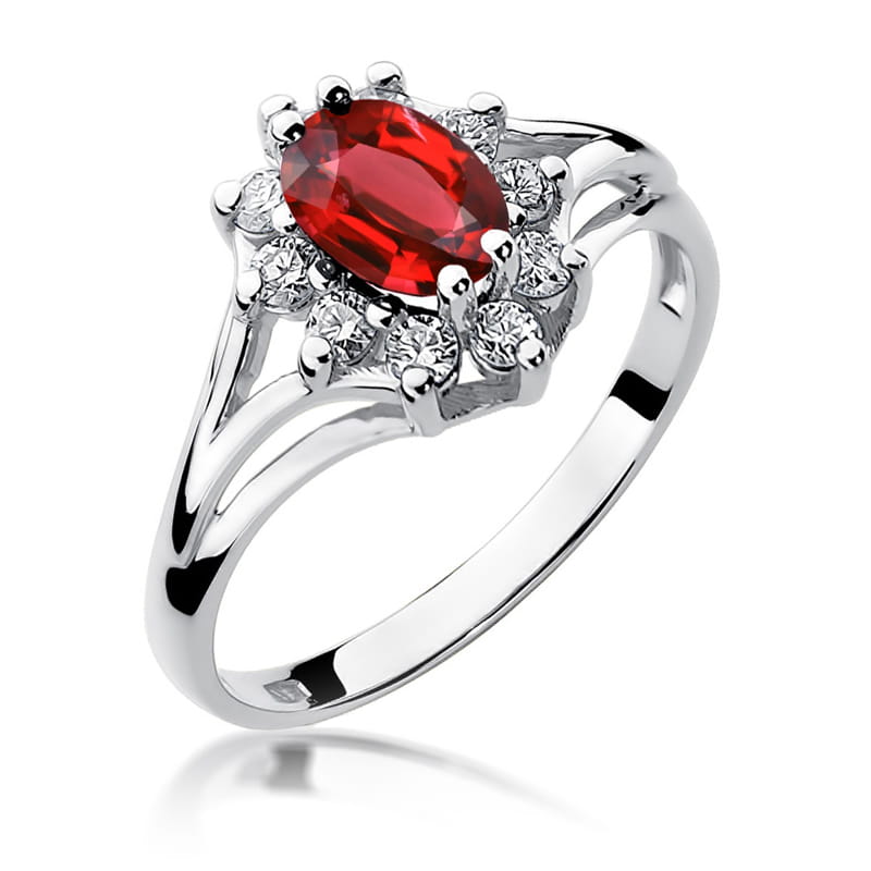 Pierścionek Rubin 1,00ct białe złoto 1 Pierścionek W037 Rubin 1