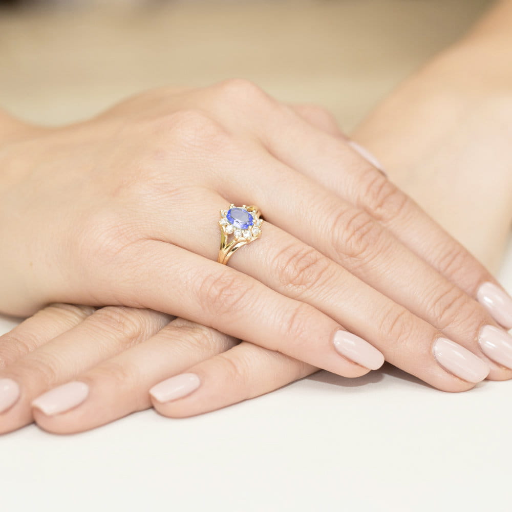 Pierścionek Tanzanit 0,70ct żółte złoto 4 Pierścionek Tanzanit 0,70ct żółte złoto - obrazek 4