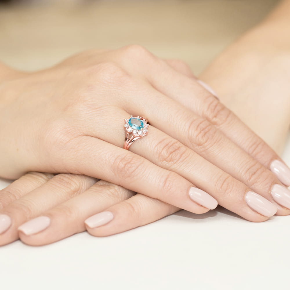 Pierścionek Topaz 0,90ct różowe złoto 4 Pierścionek Topaz 0,90ct różowe złoto - obrazek 4