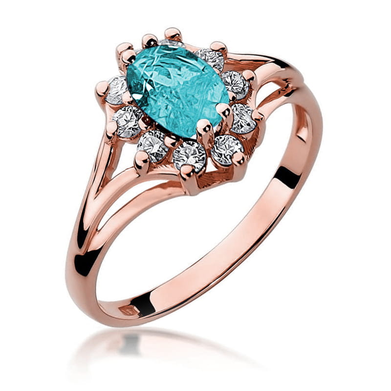 Pierścionek Topaz 0,90ct różowe złoto 1 Pierścionek W037 Topaz 0