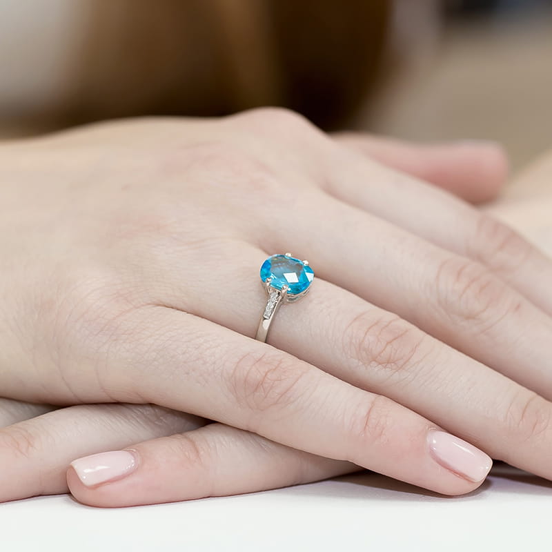 Pierścionek Topaz 2,40ct białe złoto 4 Pierścionek Topaz 2,40ct białe złoto - obrazek 4