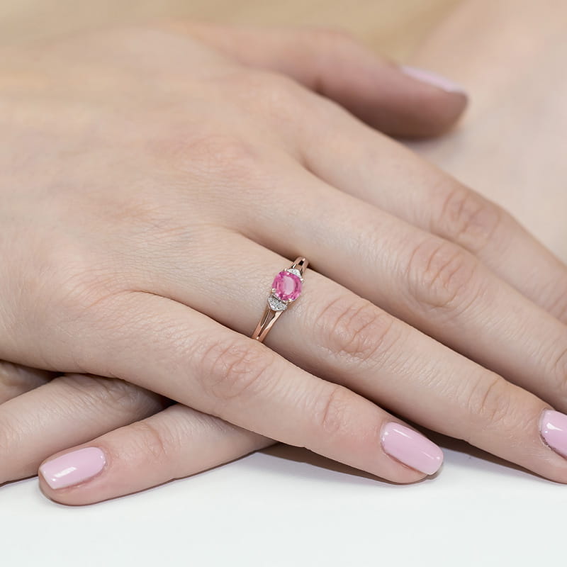 Pierścionek Różowy Topaz 0,65ct różowe złoto 4 Pierścionek Różowy Topaz 0,65ct różowe złoto - obrazek 4