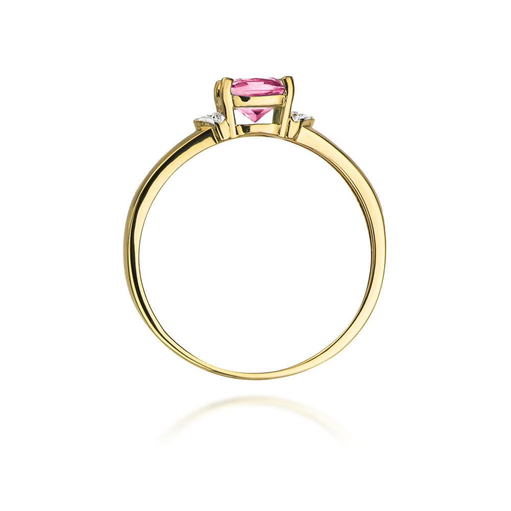 Pierścionek Różowy Topaz 0,65ct żółte złoto 3 Pierścionek Różowy Topaz 0,65ct żółte złoto - obrazek 3