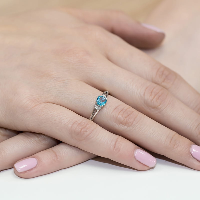 Pierścionek Topaz 0,70ct białe złoto 4 Pierścionek Topaz 0,70ct białe złoto - obrazek 4