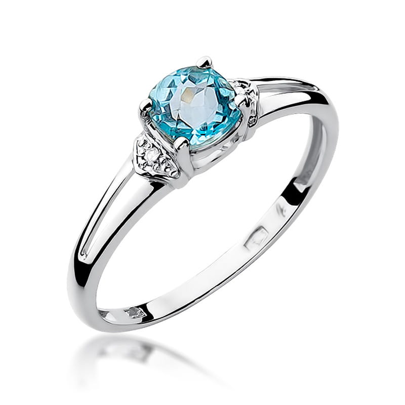 Pierścionek Topaz 0,70ct białe złoto 1 Pierścionek W039 Topaz 0