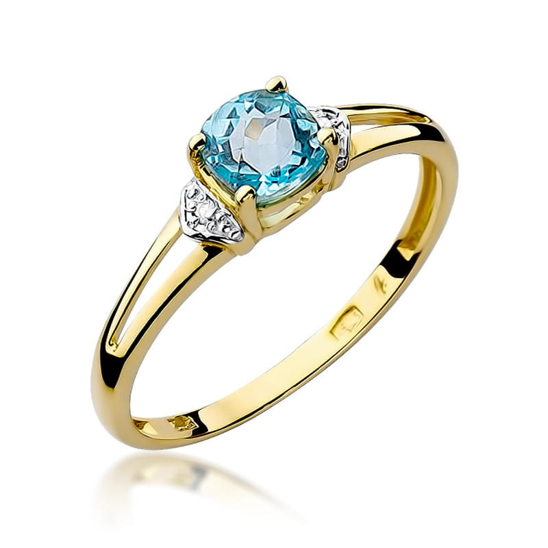Pierścionek Topaz 0,70ct żółte złoto 1 Pierścionek W039 Topaz 0