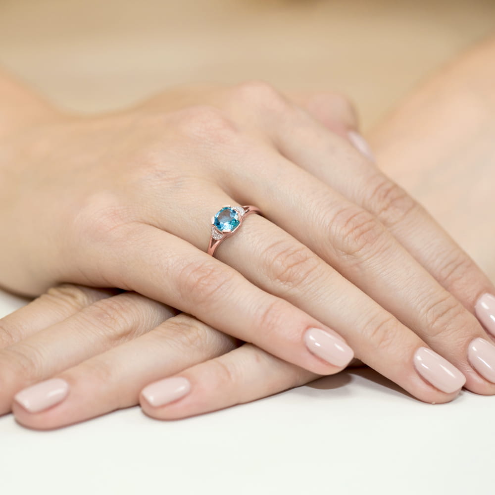 Pierścionek Topaz 1,10ct różowe złoto 4 Pierścionek Topaz 1,10ct różowe złoto - obrazek 4