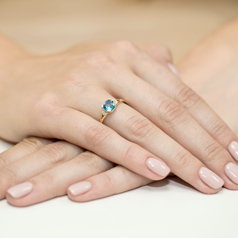 Pierścionek Topaz 1,10ct żółte złoto 4 Pierścionek Topaz 1,10ct żółte złoto - obrazek 4