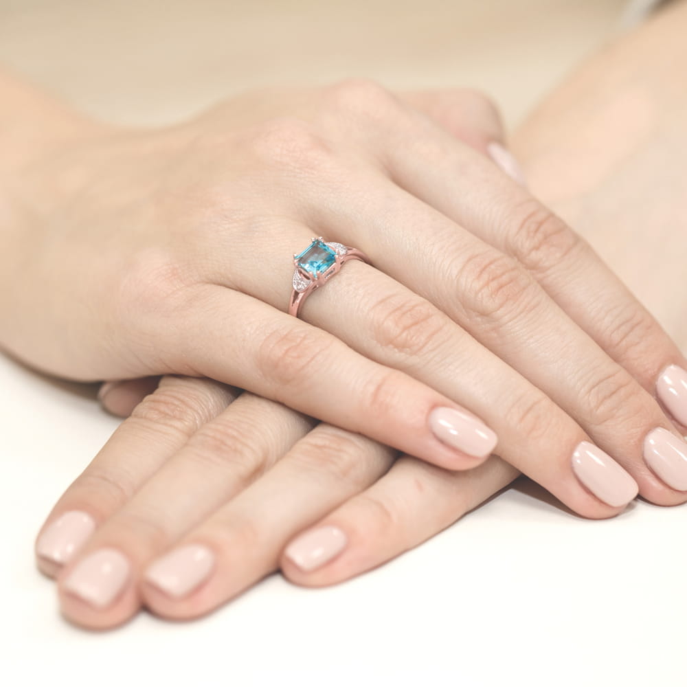 Pierścionek Topaz 1,40ct różowe złoto 4 Pierścionek Topaz 1,40ct różowe złoto - obrazek 4