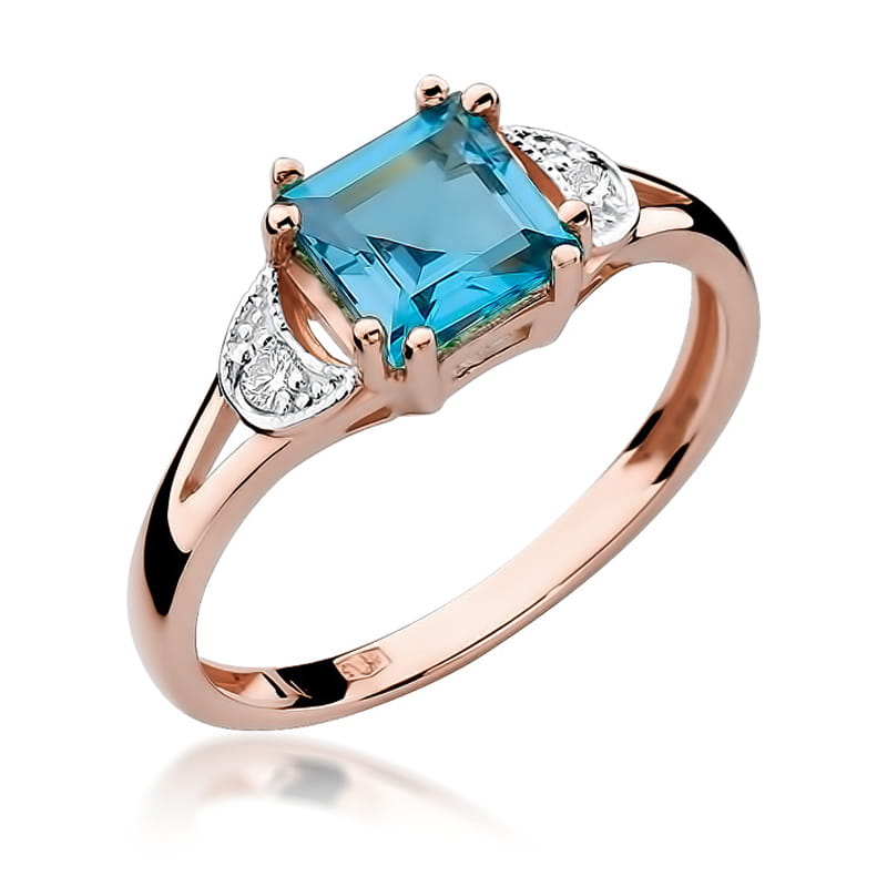 Pierścionek Topaz 1,40ct różowe złoto 1 Pierścionek W040B Topaz 1