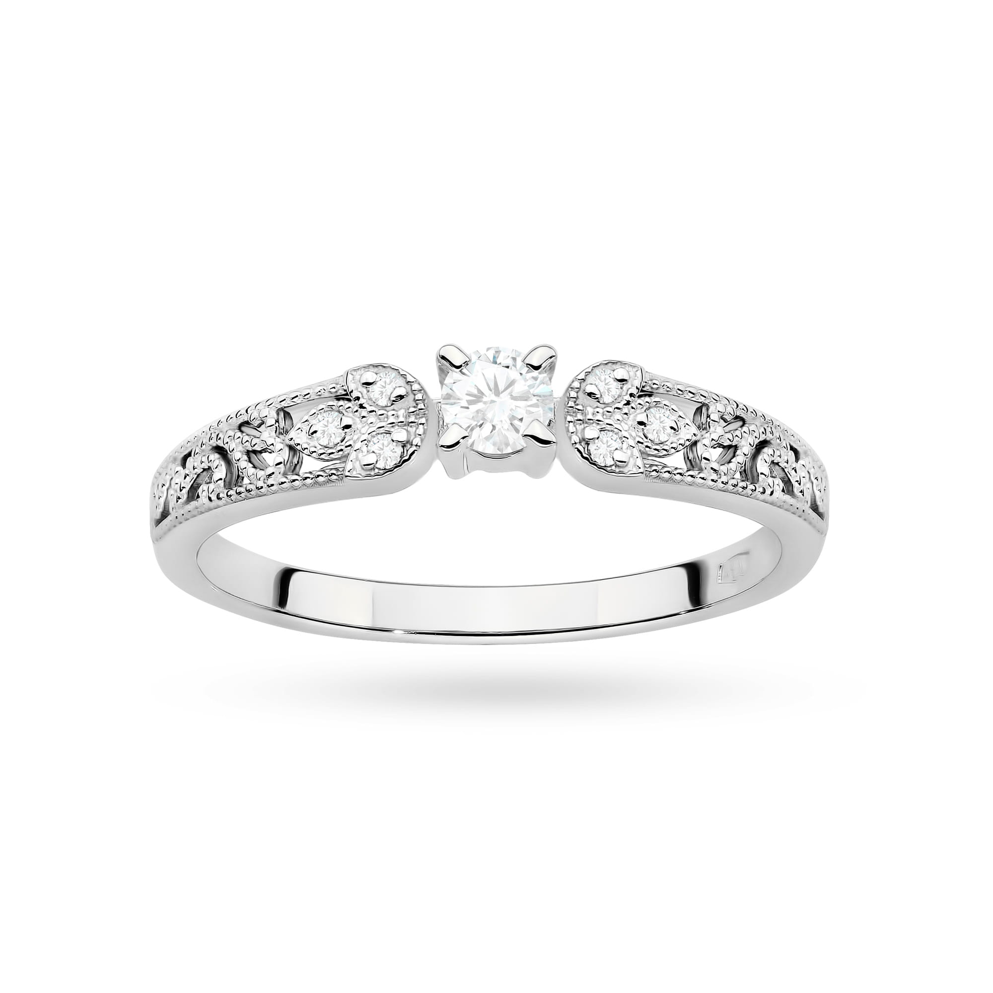 Pierścionek Diament Laboratoryjny 0,10ct białe złoto 4 Pierścionek Diament Laboratoryjny 0,10ct białe złoto - obrazek 4