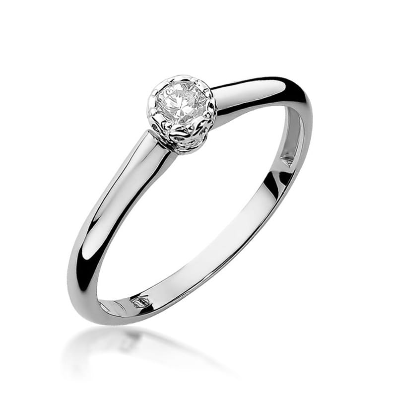 Pierścionek Diament 0,13ct białe złoto 1 Pierścionek W042 Diament 0
