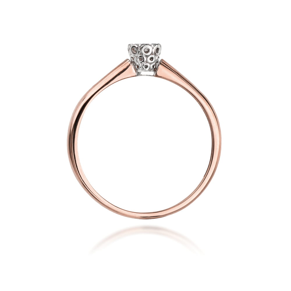 Pierścionek Diament 0,13ct różowe złoto 3 Pierścionek Diament 0,13ct różowe złoto - obrazek 3