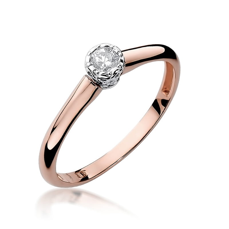 Pierścionek Diament 0,13ct różowe złoto 1 Pierścionek W042 Diament 0