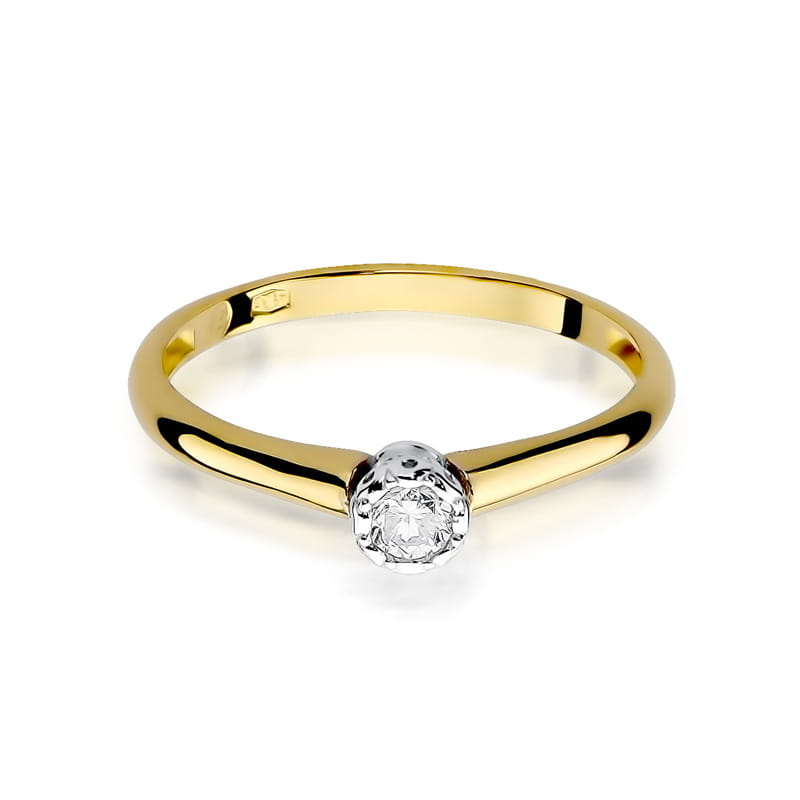 Pierścionek Diament 0,13ct żółte złoto 2 13ct żółte złoto Jubiler Kraków BigDIAMOND