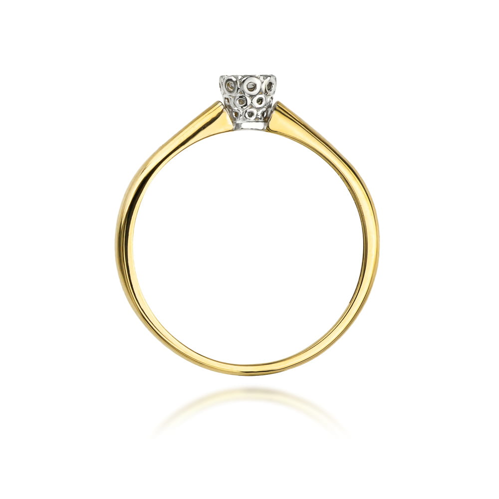 Pierścionek Diament 0,13ct żółte złoto 3 Pierścionek Diament 0,13ct żółte złoto - obrazek 3