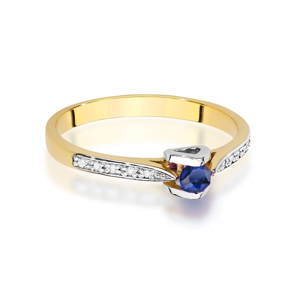 Pierścionek Szafir 0,15ct żółte złoto 2 15ct żółte złoto Jubiler Kraków BigDIAMOND