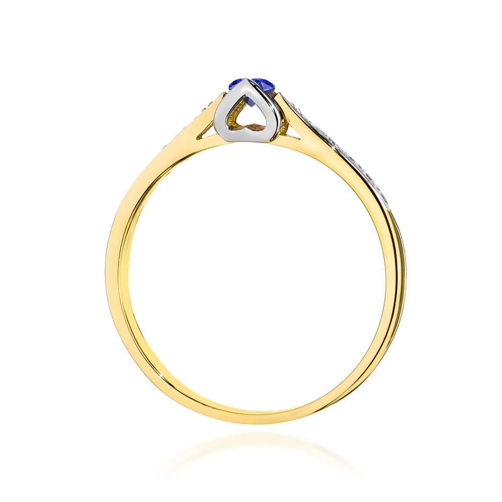 Pierścionek Szafir 0,15ct żółte złoto 3 Pierścionek Szafir 0,15ct żółte złoto - obrazek 3