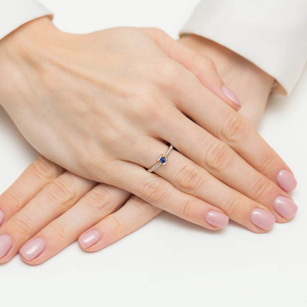 Pierścionek Szafir 0,15ct żółte złoto 4 Pierścionek Szafir 0,15ct żółte złoto - obrazek 4