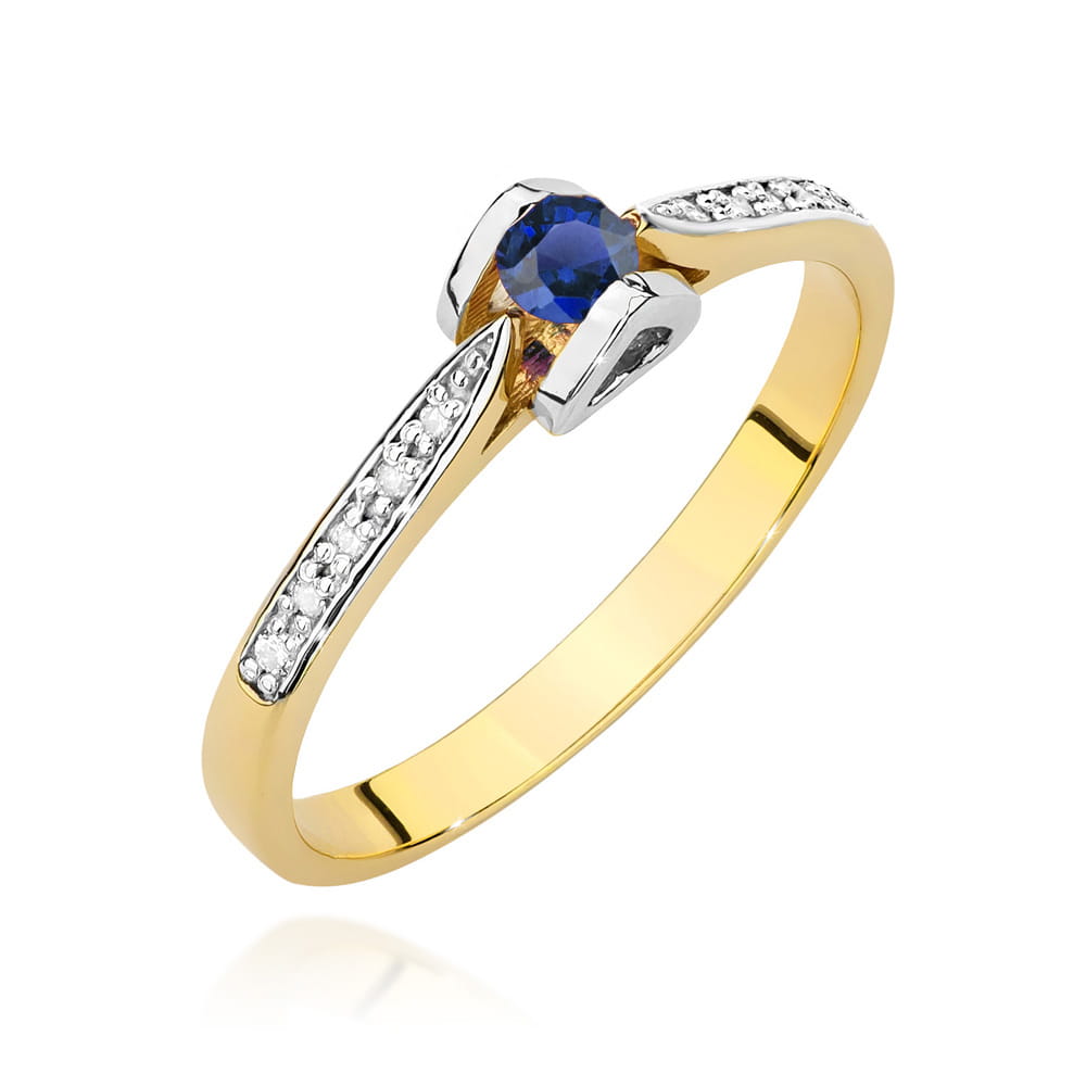 Pierścionek Szafir 0,15ct żółte złoto 1 Pierścionek W0435 Szafir 0