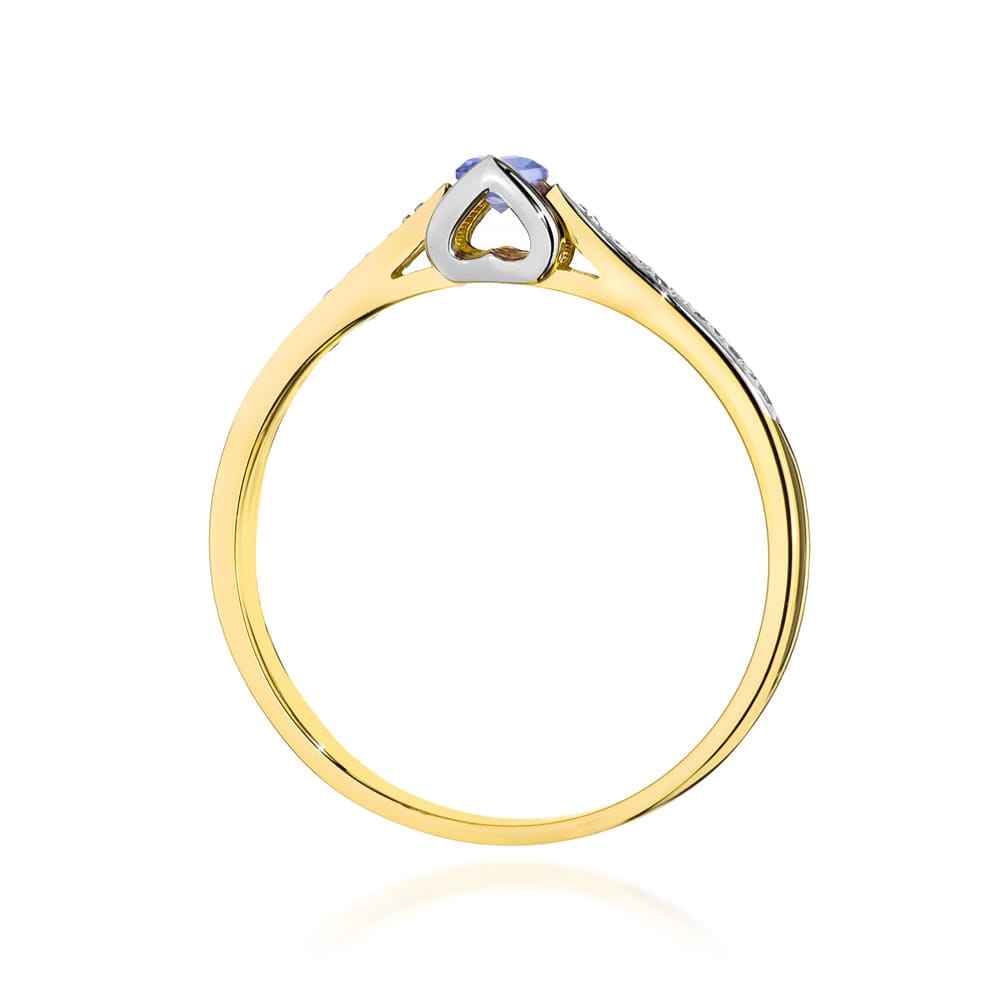 Pierścionek Tanzanit 0,15ct żółte złoto 3 Pierścionek Tanzanit 0,15ct żółte złoto - obrazek 3