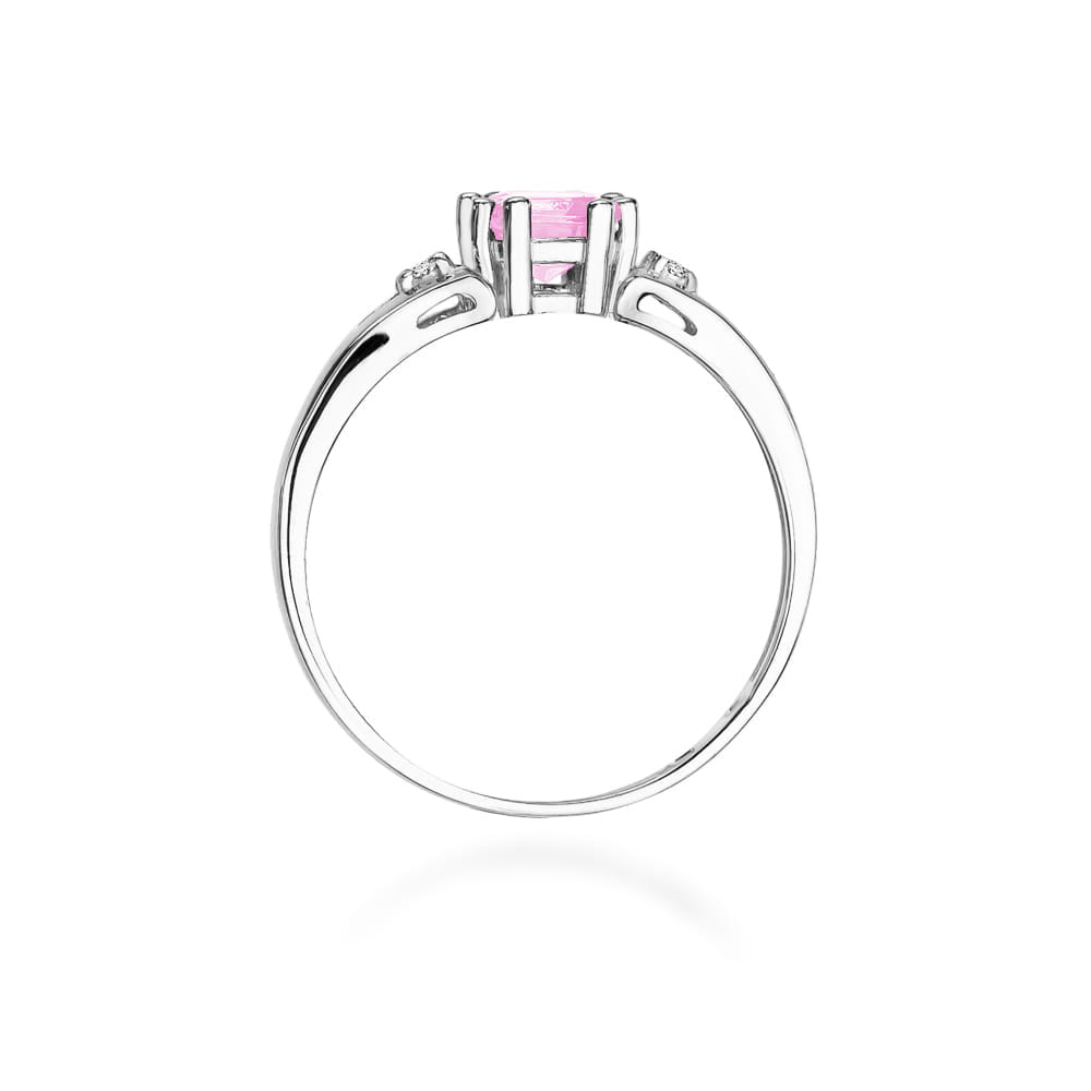 Pierścionek Różowy Topaz 0,70ct białe złoto 3 Pierścionek Różowy Topaz 0,70ct białe złoto - obrazek 3