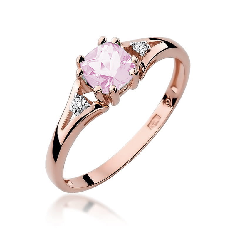 Pierścionek Różowy Topaz 0,70ct różowe złoto 1 Pierścionek W044 Różowy Topaz 0