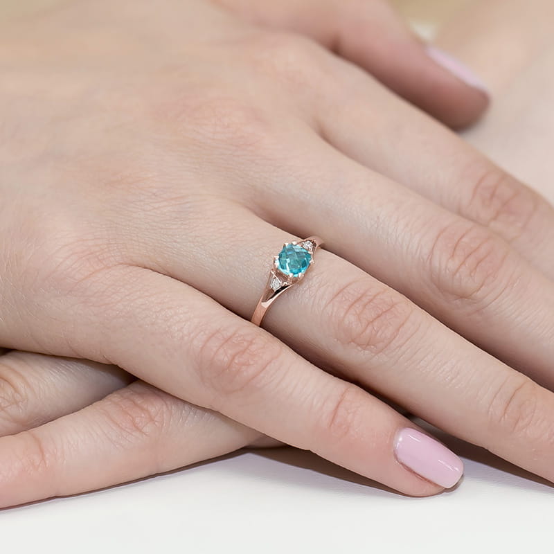 Pierścionek Topaz 0,70ct różowe złoto 4 Pierścionek Topaz 0,70ct różowe złoto - obrazek 4