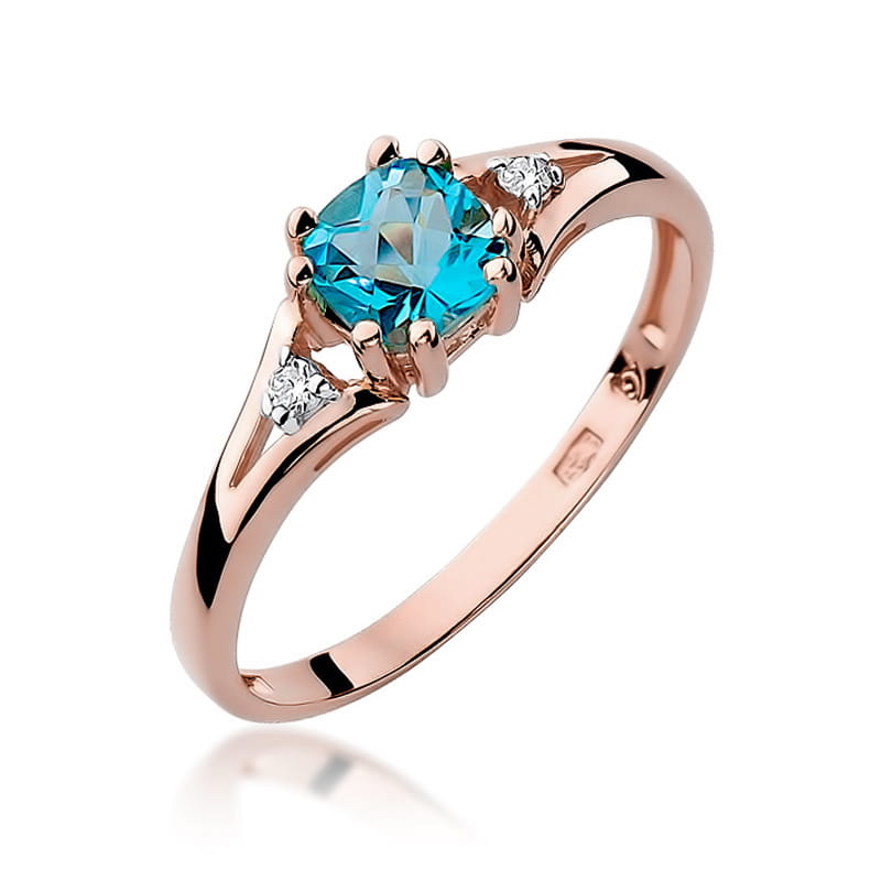 Pierścionek Topaz 0,70ct różowe złoto 1 Pierścionek W044 Topaz 0