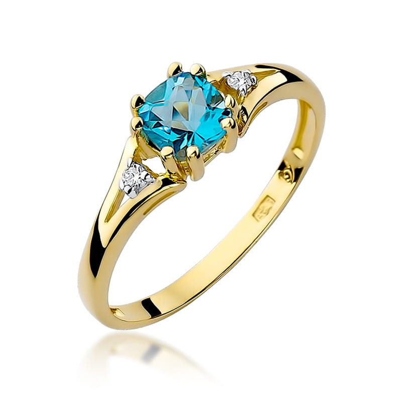 Pierścionek Topaz 0,70ct żółte złoto 1 Pierścionek W044 Topaz 0