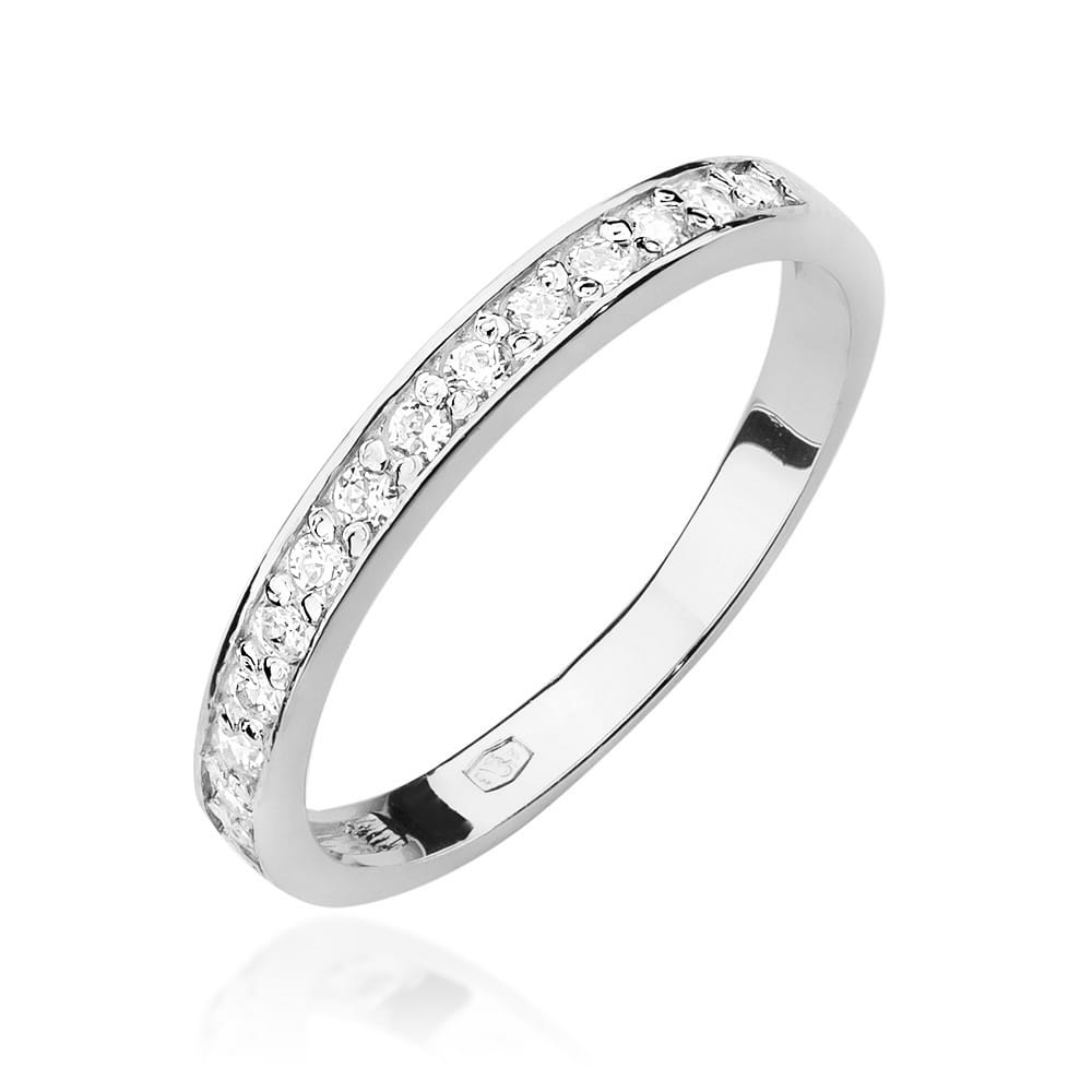 Pierścionek z diamentami białe złoto 1 Pierścionek W0446 z diamentami białe złoto Jubiler Kraków BigDIAMOND