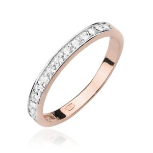 Pierścionek W0446 z diamentami różowe złoto Jubiler Kraków BigDIAMOND