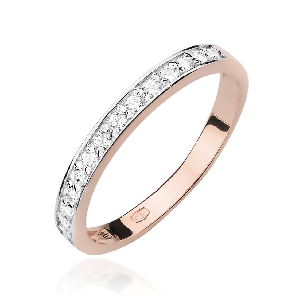 Pierścionek z diamentami różowe złoto 1 Pierścionek W0446 z diamentami różowe złoto Jubiler Kraków BigDIAMOND