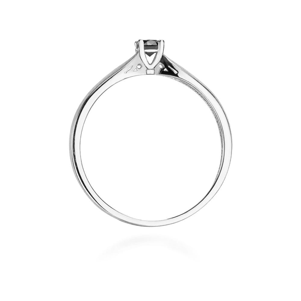 Pierścionek Czarny Diament 0,12ct białe złoto 3 Pierścionek Czarny Diament 0,12ct białe złoto - obrazek 3