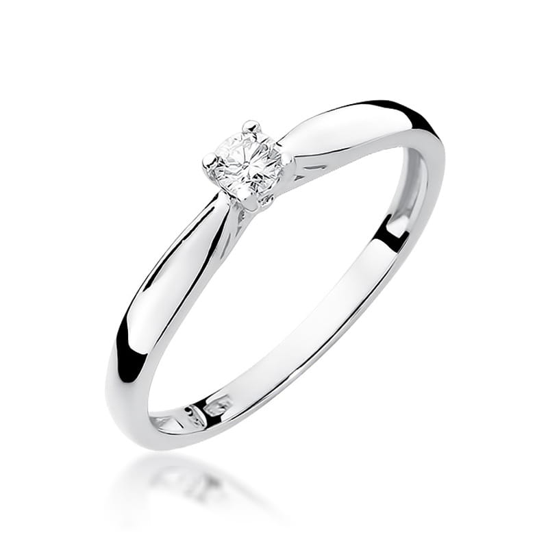Pierścionek Diament 0,10ct białe złoto 1 Pierścionek W045 Diament 0