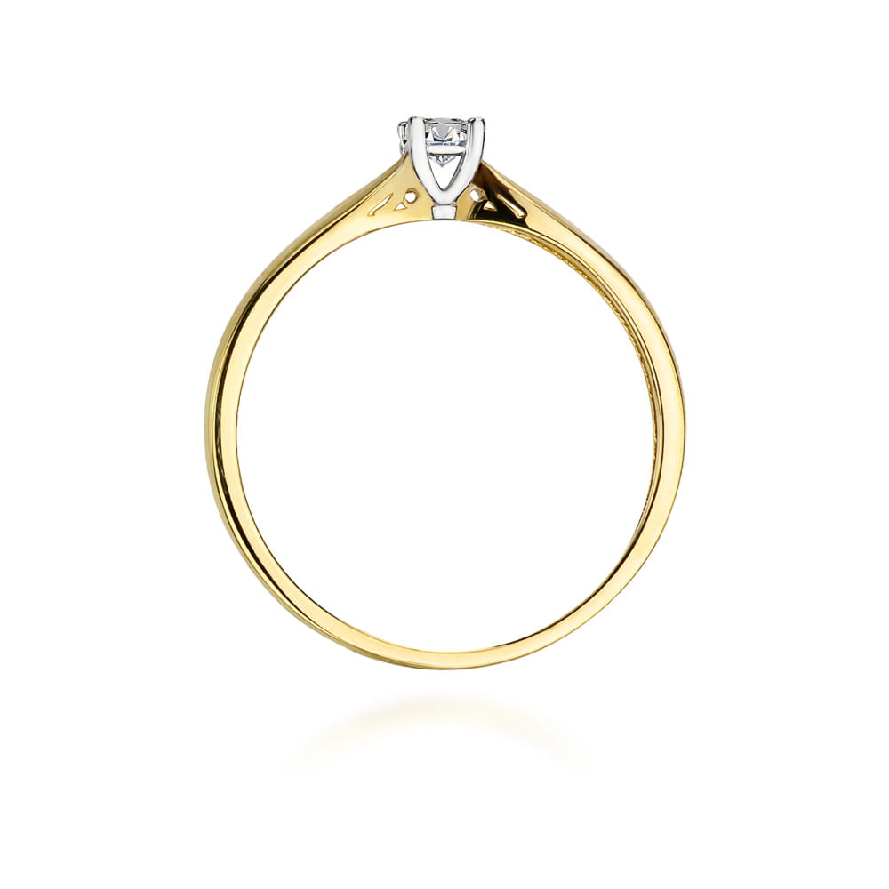 Pierścionek Diament 0,10ct żółte złoto 3 Pierścionek Diament 0,10ct żółte złoto - obrazek 3