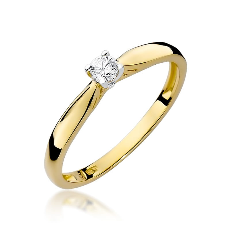 Pierścionek Diament 0,10ct żółte złoto 1 Pierścionek W045 Diament 0