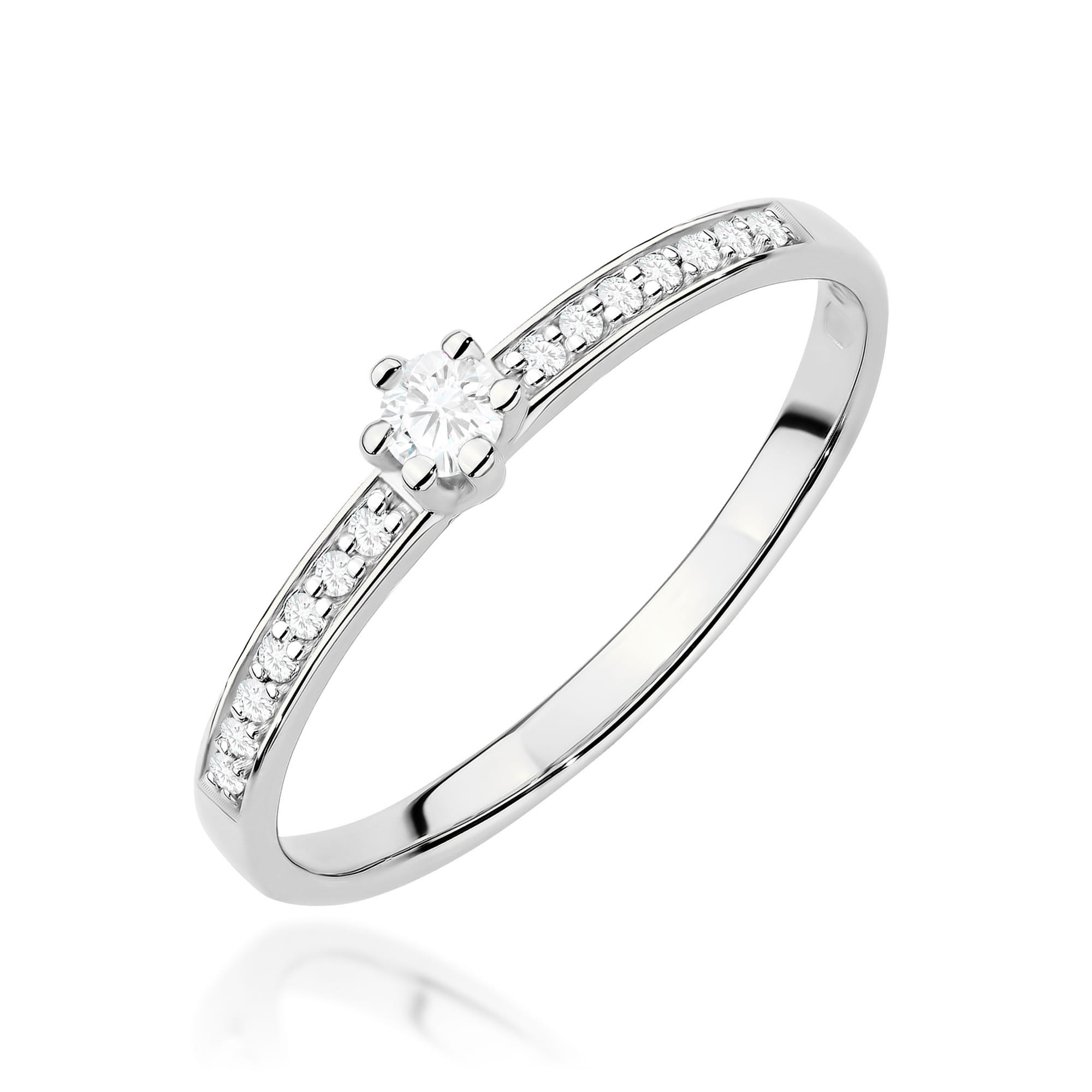 Pierścionek Diament Laboratoryjny 0,10ct białe złoto 1 Pierścionek W0459 Diament Laboratoryjny 0
