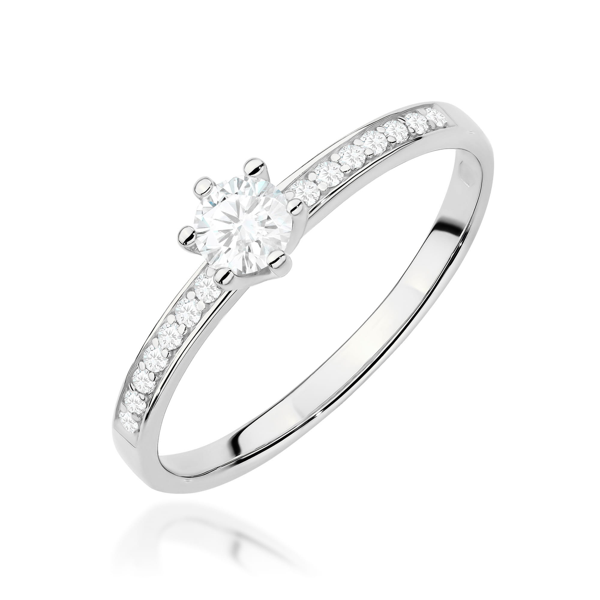 Pierścionek Diament Laboratoryjny 0,25ct białe złoto 1 Pierścionek W0459 Diament Laboratoryjny 0