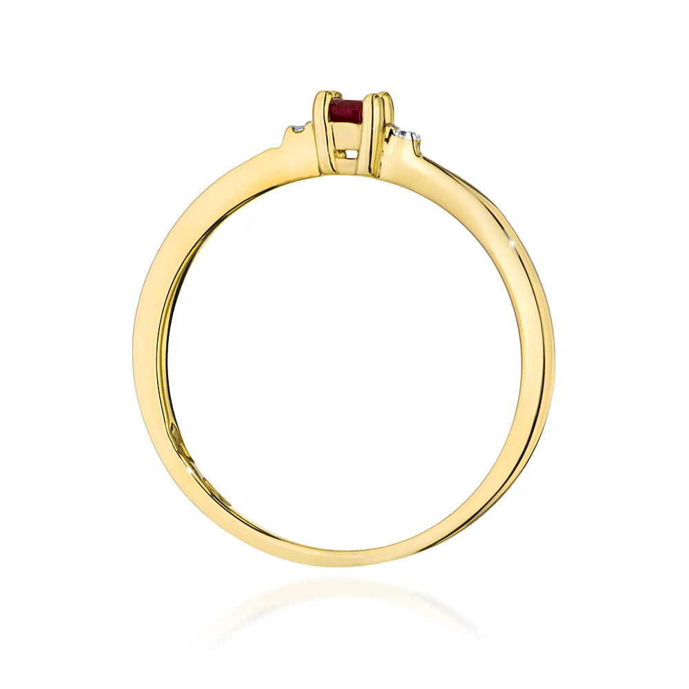 Pierścionek Ametyst 0,10ct żółte złoto 3 Pierścionek Ametyst 0,10ct żółte złoto - obrazek 3