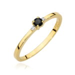Pierścionek W0464 Czarny Diament 0